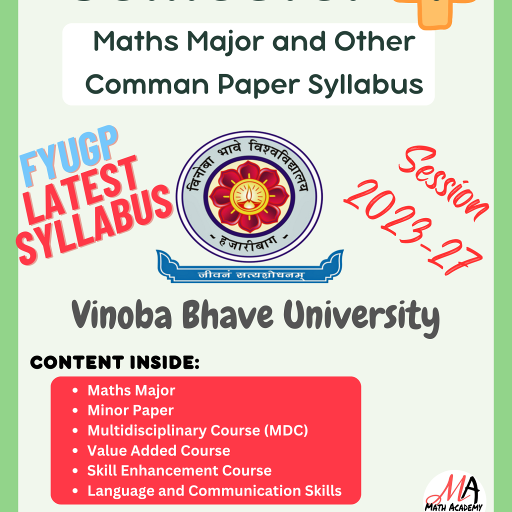 Vinoba Bhave Semester 1 Maths and other Comman Paper Syllabus